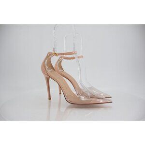 Stuart Weitzman Stuart PVC Pointed Toe Pump 9.5 Nude Patent Leather Stilleto